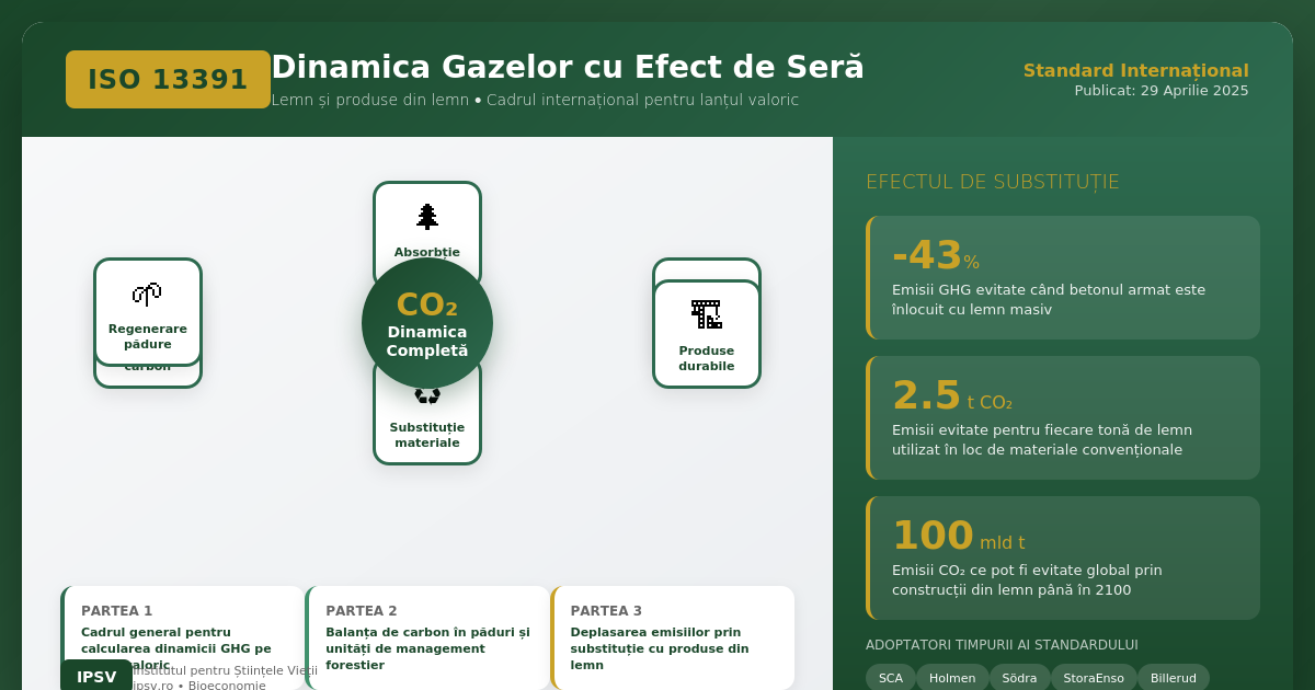 ISO 13391 – Un nou instrument internațional pentru evaluarea contribuției pădurilor și produselor din lemn la combaterea schimbărilor climatice